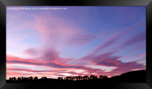 Sunset Sky cloud bands Framed Print by Phil Banks