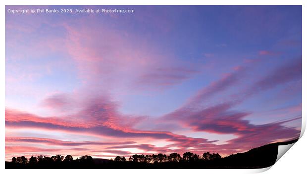 Sunset Sky cloud bands Print by Phil Banks