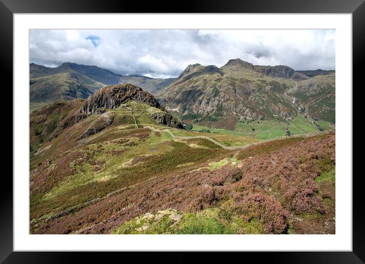 The Langdales and Side Pike from Lingmoor Fell Framed Mounted Print by Gary Kenyon