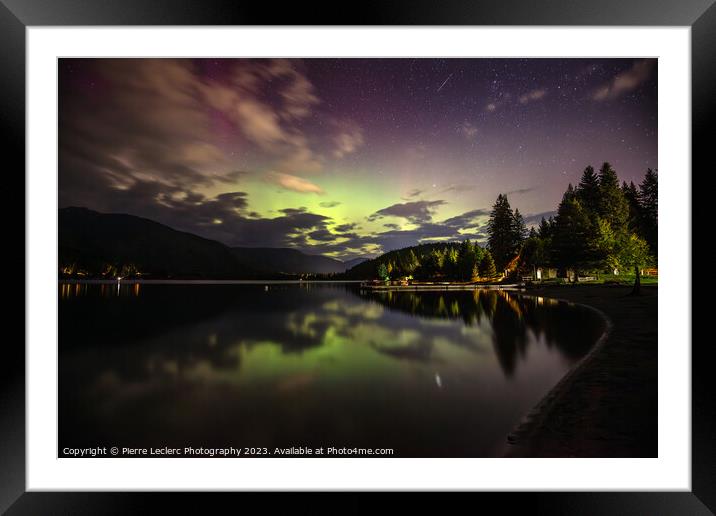Northern Lights and A Shooting Star In Whistler Framed Mounted Print by Pierre Leclerc Photography