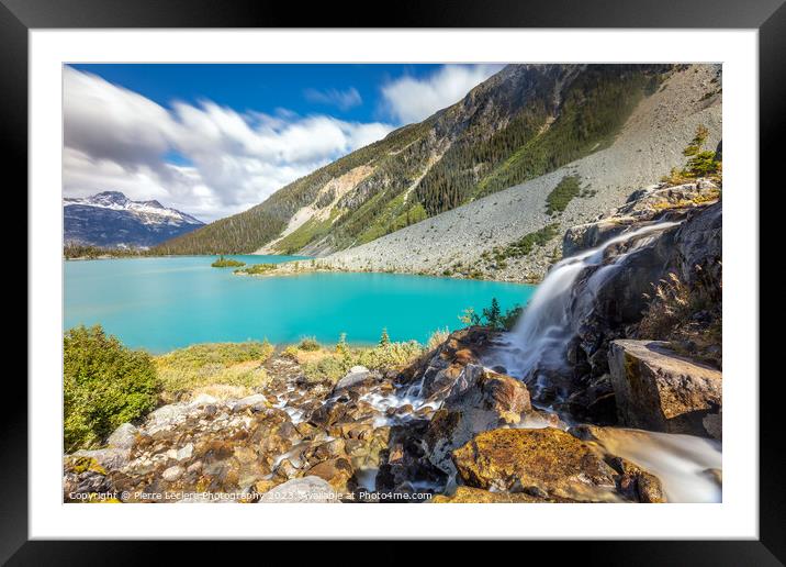 Glacier Waterfall Turquoise Lake Framed Mounted Print by Pierre Leclerc Photography