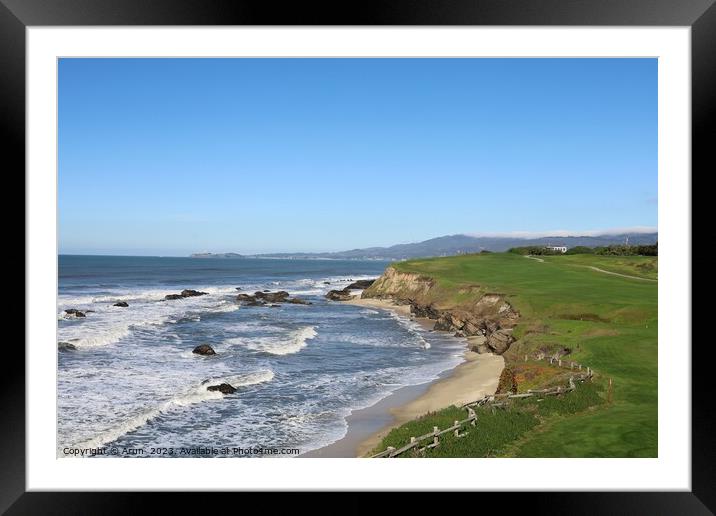 Half moon bay coastal trail California Framed Mounted Print by Arun 