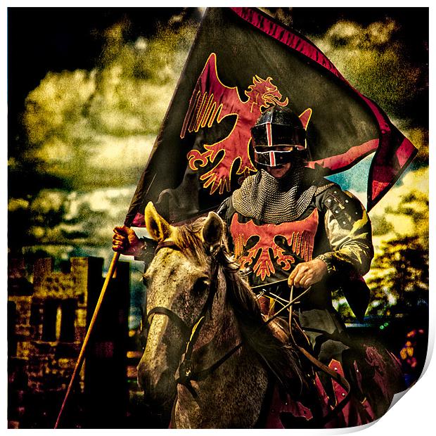 The Red Knight Rides Forth Print by Chris Lord