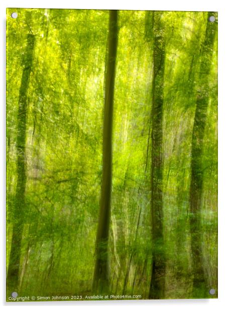 Woodland multiple exposure Acrylic by Simon Johnson