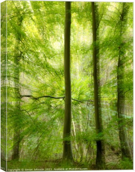   woodland multiple exposure Canvas Print by Simon Johnson