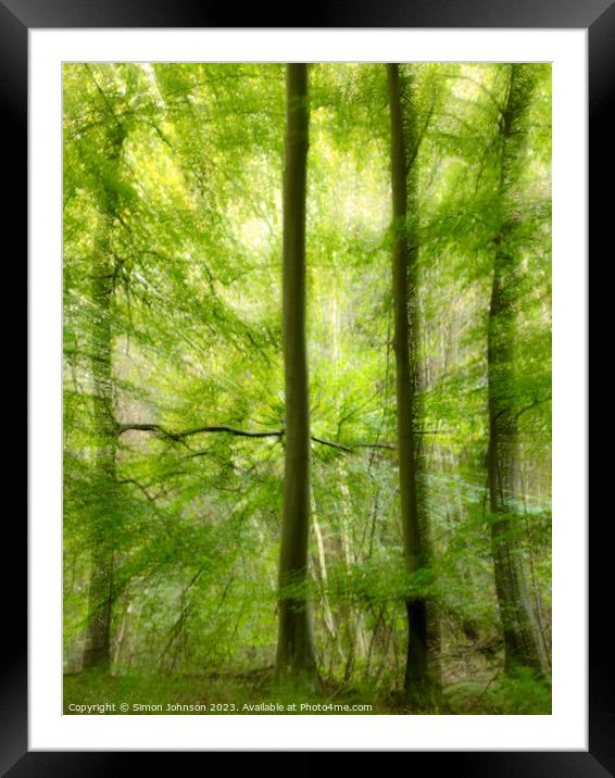   woodland multiple exposure Framed Mounted Print by Simon Johnson