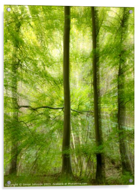   woodland multiple exposure Acrylic by Simon Johnson