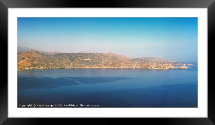 Tranquil Waters in the Gulf of Heraklion Framed Mounted Print by Kasia Design