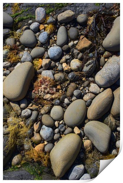Pebblely beach Print by Pete Hemington