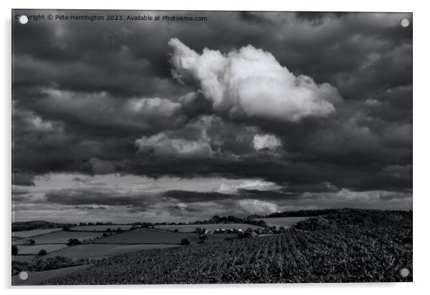 Clouds over the Culm Valley Acrylic by Pete Hemington