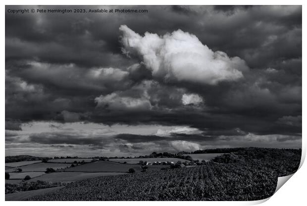 Clouds over the Culm Valley Print by Pete Hemington