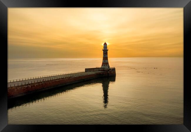 Roker Pier Sunrise Framed Print by Steve Smith