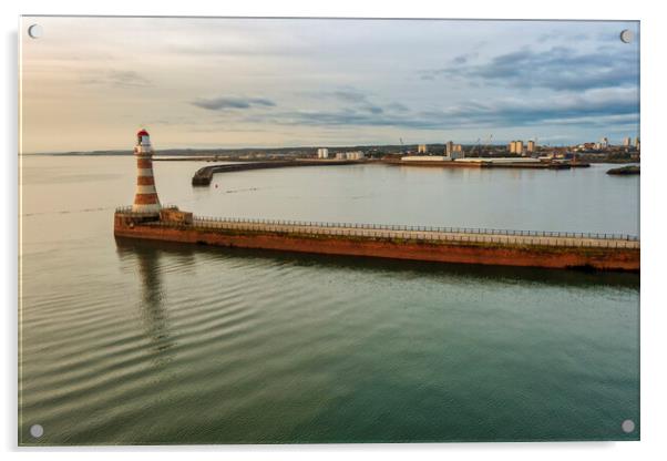 Roker Pier and Lighthouse Acrylic by Steve Smith