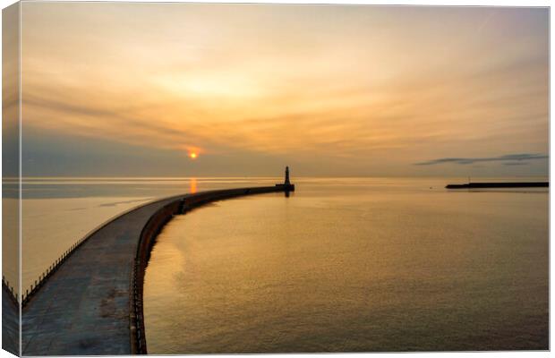 Roker Pier Sunrise Canvas Print by Steve Smith