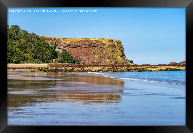 Seacliff Beach reflections, East Lothian, Scotland Framed Print by Angus McComiskey