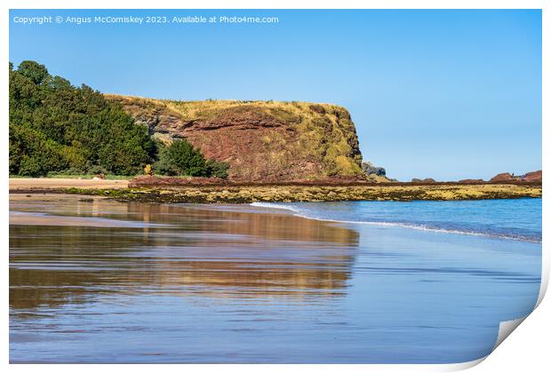 Seacliff Beach reflections, East Lothian, Scotland Print by Angus McComiskey