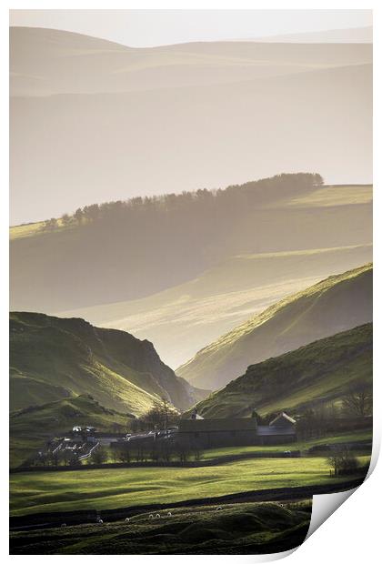 Winnats Pass & Winnats head farm Print by John Finney