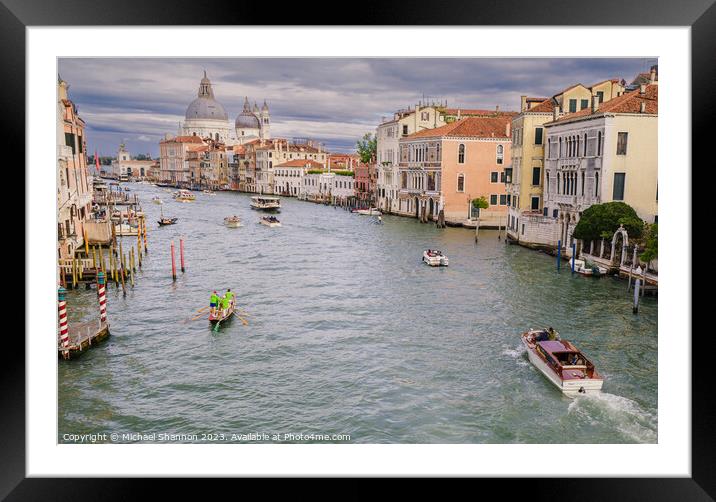 View of the Grand Canal, Venice from the Accademia Bridge. Framed Mounted Print by Michael Shannon