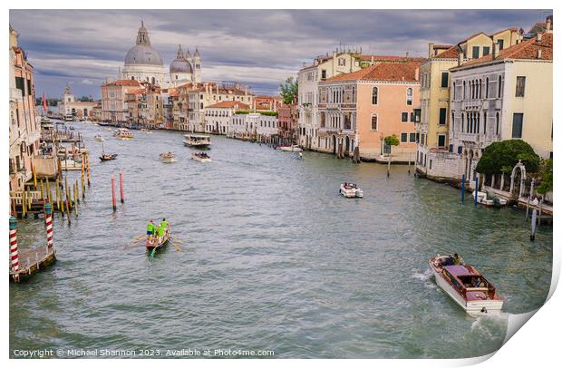 View of the Grand Canal, Venice from the Accademia Bridge. Print by Michael Shannon