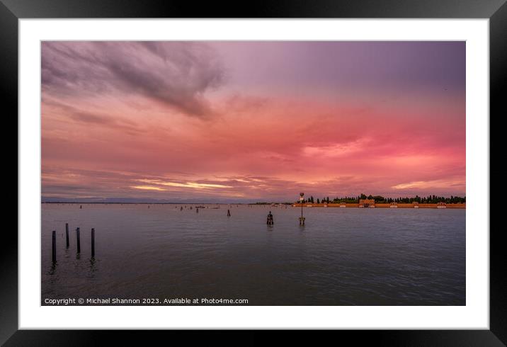 Evening Sky - Venice Framed Mounted Print by Michael Shannon