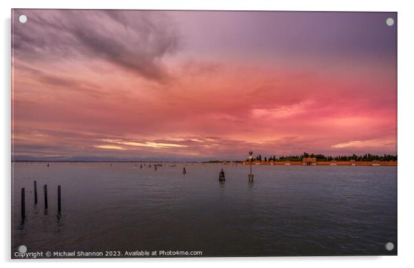 Evening Sky - Venice Acrylic by Michael Shannon