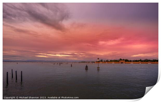 Evening Sky - Venice Print by Michael Shannon