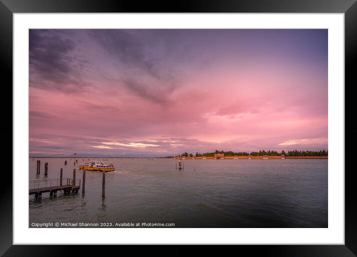 Venice - Fading Light over the Lagoon Framed Mounted Print by Michael Shannon