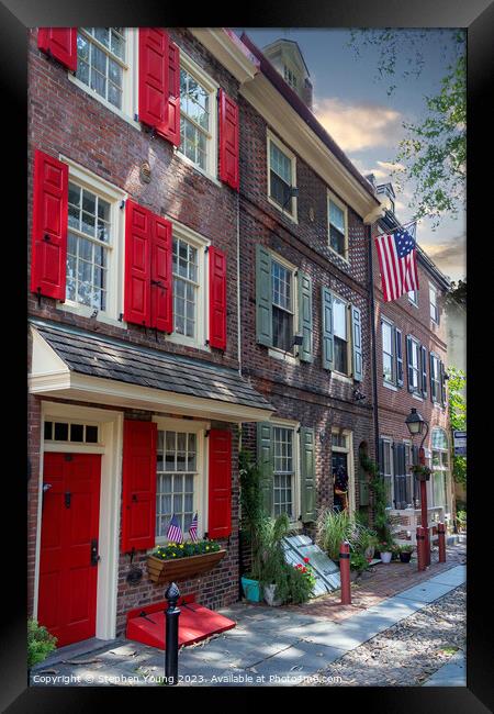 Philadelphia's Charming Old Townscape Framed Print by Stephen Young