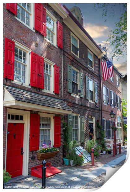 Philadelphia's Charming Old Townscape Print by Stephen Young