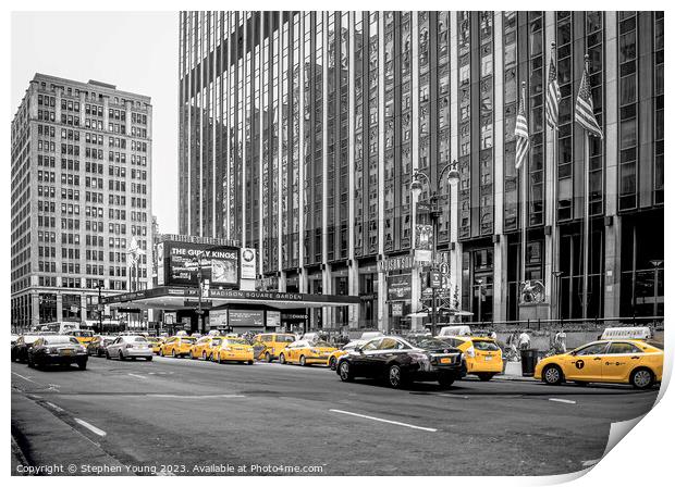 Yellow Cabs New York Print by Stephen Young