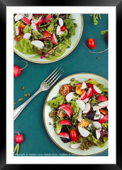 Salad, healthy vegan lunch. Framed Mounted Print by Mykola Lunov Mykola
