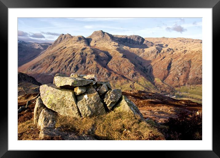 Langdale Pikes From Lingmoor Fell Framed Mounted Print by Gary Kenyon