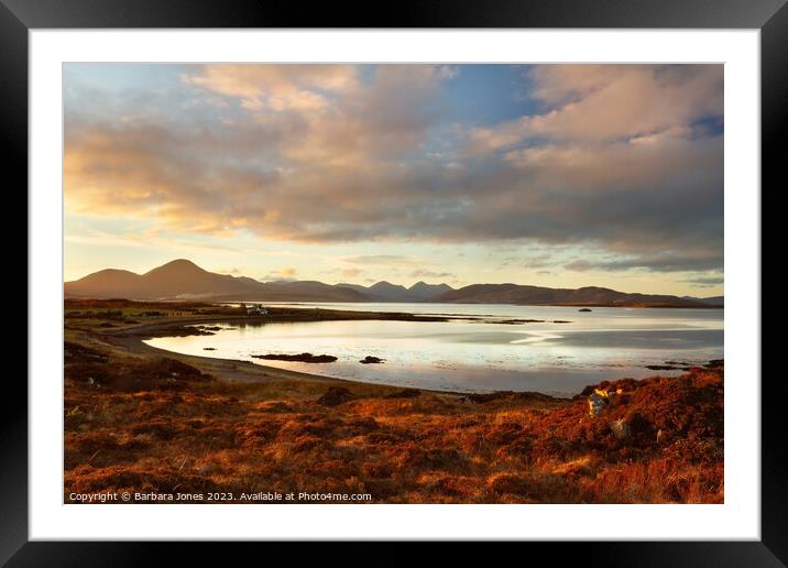 Cuillin Sunset Lusa Bay Isle of Skye Scotland. Framed Mounted Print by Barbara Jones