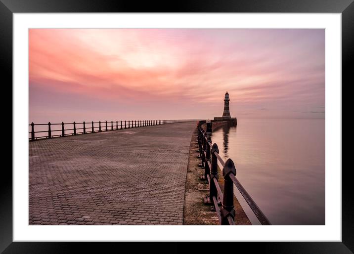 Roker Pier Sunrise Sunderland Framed Mounted Print by Tim Hill