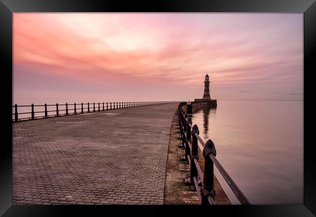 Roker Pier Sunrise Sunderland Framed Print by Tim Hill