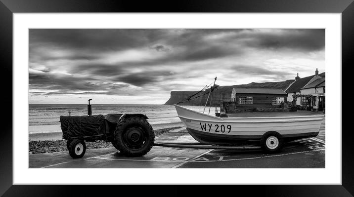 Saltburn Black and White Framed Mounted Print by Tim Hill