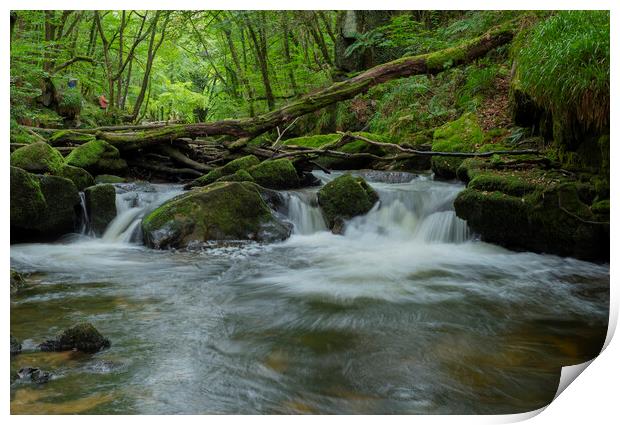 A large waterfall over a body of water Print by Stephen Ward