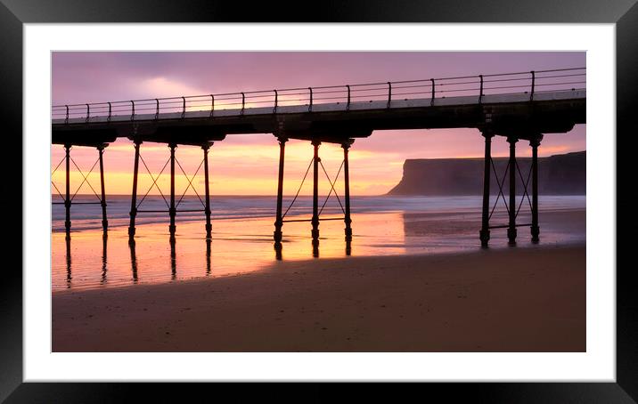Saltburn by the sea: September Sunrise Framed Mounted Print by Tim Hill