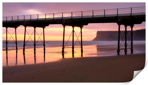 Saltburn by the sea: September Sunrise Print by Tim Hill