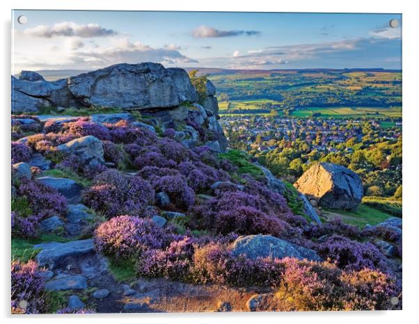 The Cow and Calf Rocks, Ilkley Acrylic by Darren Galpin