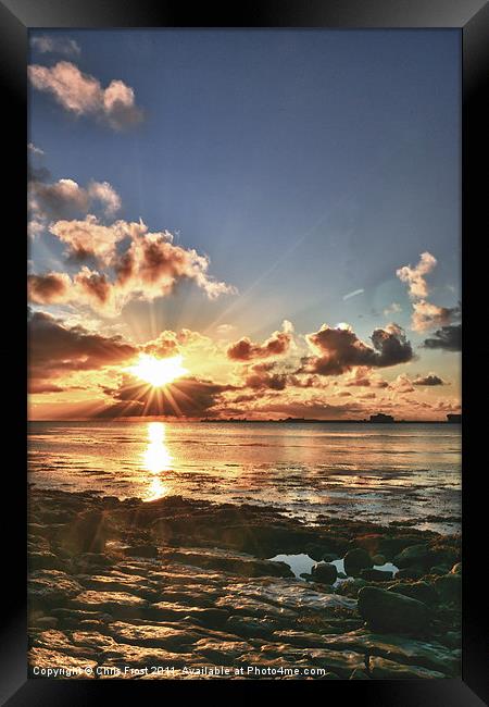 Newton's Cove Sunrise Framed Print by Chris Frost