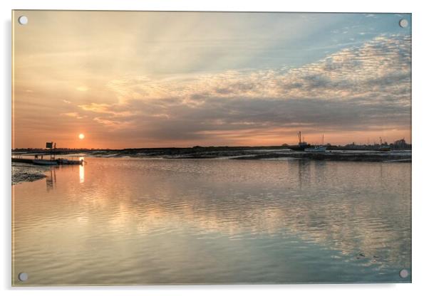 Sunrising over Brightlingsea Harbour  Acrylic by Tony lopez