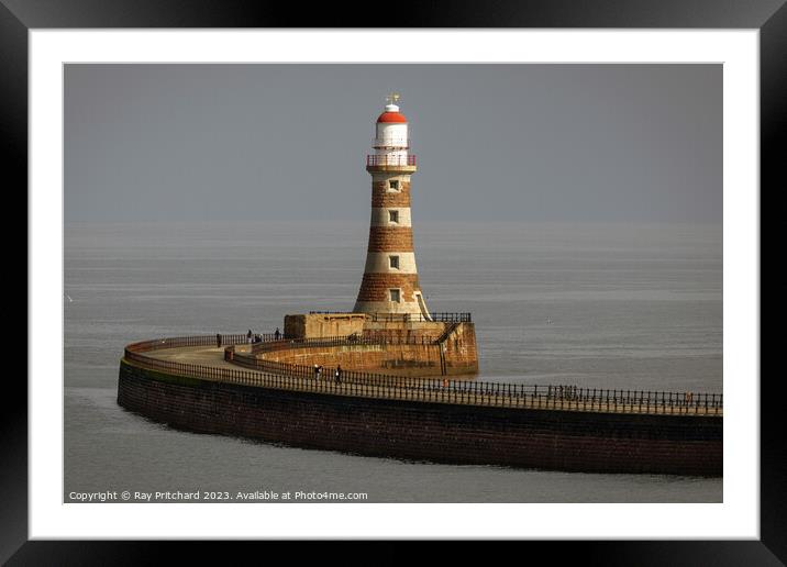 Roker Lighthouse and Pier Framed Mounted Print by Ray Pritchard