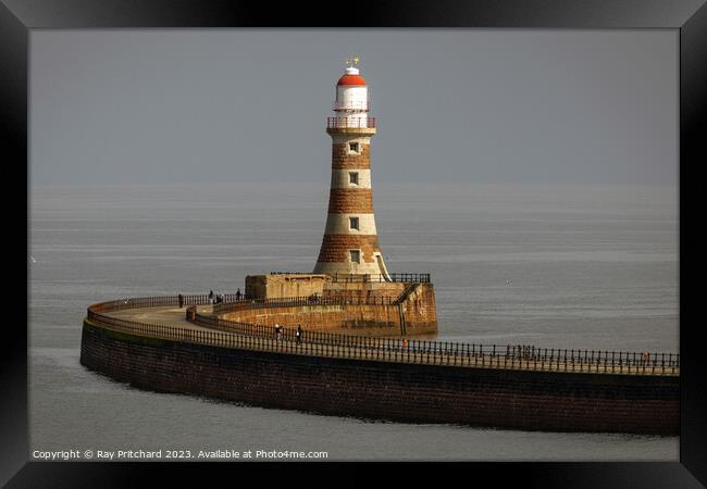 Roker Lighthouse and Pier Framed Print by Ray Pritchard