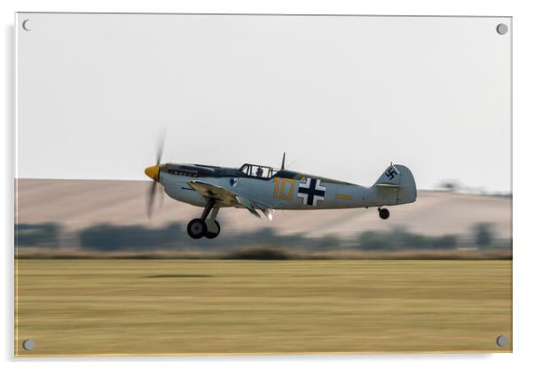 Buchin Bf109 Touching Down Acrylic by J Biggadike