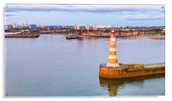 Roker Lighthouse: The City of Sunderland Acrylic by Tim Hill