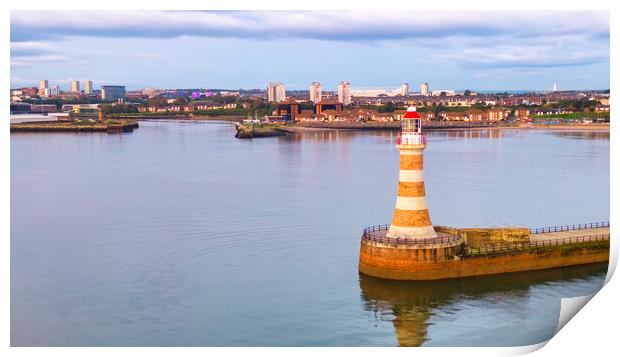 Roker Lighthouse: The City of Sunderland Print by Tim Hill