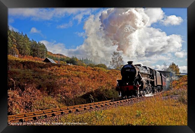 Jacobite Steam Train, Glenfinnan, Lochaber, Scotla Framed Print by Arch White