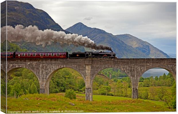Jacobite Steam Train, Glenfinnan Viaduct, Lochaber Canvas Print by Arch White