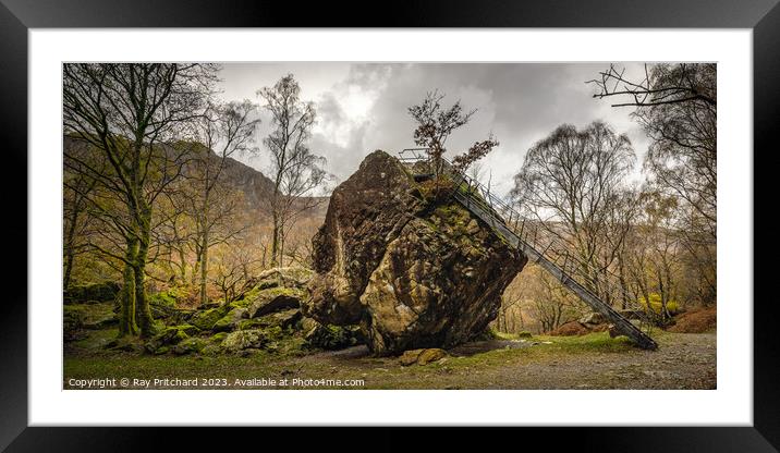 The Iconic Bowder Stone: Borrowdale's Marvel Framed Mounted Print by Ray Pritchard
